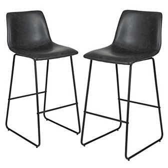 Flash Furniture 30 inch LeatherSoft Bar Height Barstools, Set of 2