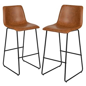 Flash Furniture 30 inch LeatherSoft Bar Height Barstools, Set of 2
