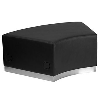 Flash Furniture LeatherSoft Backless Convex Chair with Brushed Stainless Steel Base