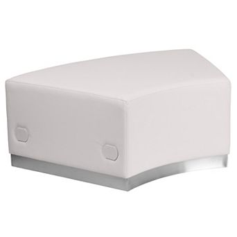 Flash Furniture LeatherSoft Backless Convex Chair with Brushed Stainless Steel Base