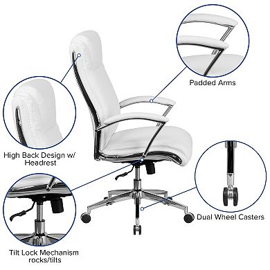 Flash Furniture High Back Designer Smooth Upholstered Executive Swivel Office Chair