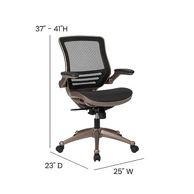 Flash Furniture Mid-Back Mesh Executive Office Chair with Flip-Up Arms