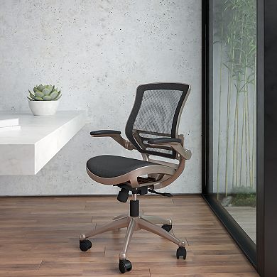 Flash Furniture Mid-Back Mesh Executive Office Chair with Flip-Up Arms