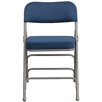 Flash Furniture 2 Pack Curved Triple Braced & Hinged Fabric Upholstered Metal Folding Chair