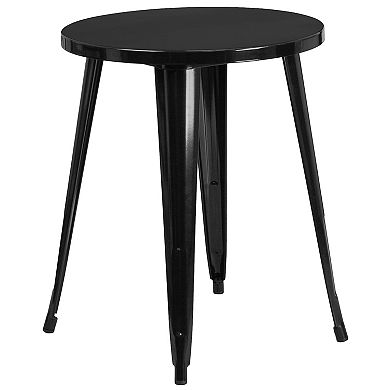 Flash Furniture 24'' Round Metal Indoor-Outdoor Table Set with 2 Cafe Chairs