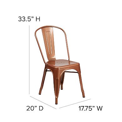 Flash Furniture Metal Indoor-Outdoor Stackable Chair