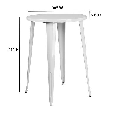 Flash Furniture 30'' Round Metal Indoor-Outdoor Bar Height Table