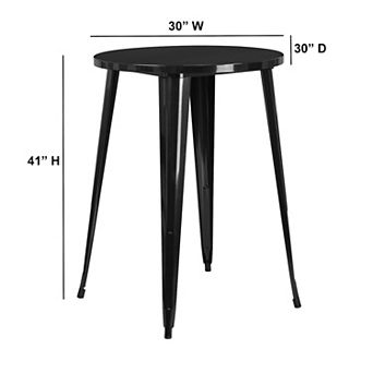 Flash Furniture 30'' Round Metal Indoor-Outdoor Bar Height Table