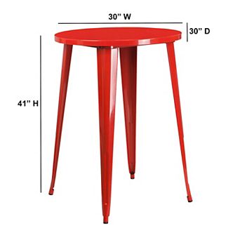 Flash Furniture 30'' Round Metal Indoor-Outdoor Bar Height Table