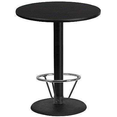 Flash Furniture 36'' Round Laminate Table Top with 24'' Round Bar Height Table Base