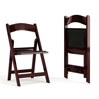 Flash Furniture Folding Chair - Resin - 2 Pack 800LB Weight Capacity - Vinyl Seat