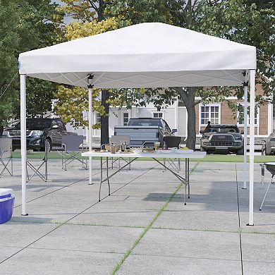 Flash Furniture 10' x 10' Pop Up Canopy Tent and 6 Ft. Bi-Fold Table with Carrying Handle
