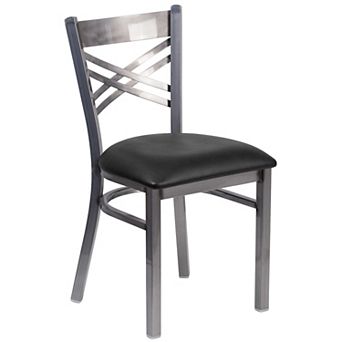 Flash Furniture Clear Coated "X" Back Metal Restaurant Chair