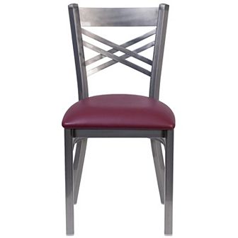 Flash Furniture Clear Coated "X" Back Metal Restaurant Chair