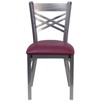 Flash Furniture Clear Coated "X" Back Metal Restaurant Chair
