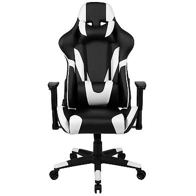 Flash Furniture Racing Gaming Ergonomic Chair with Fully Reclining Back in LeatherSoft