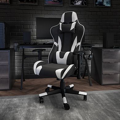 Flash Furniture Racing Gaming Ergonomic Chair with Fully Reclining Back in LeatherSoft
