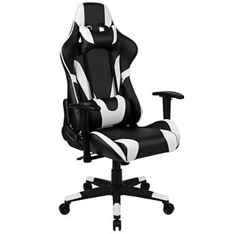 Flash Furniture Racing Gaming Ergonomic Chair with Fully Reclining Back in LeatherSoft