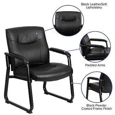 Flash Furniture Big & Tall 500 lb. Rated LeatherSoft Executive Reception Chair-Sled Base
