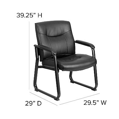 Flash Furniture Big & Tall 500 lb. Rated LeatherSoft Executive Reception Chair-Sled Base