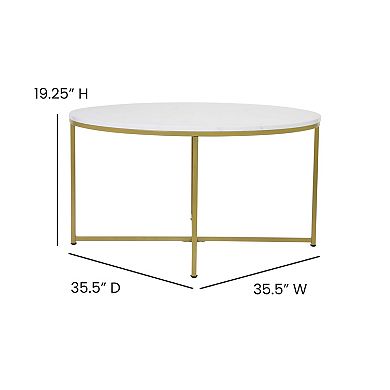 Flash Furniture Laminate Living Room Coffee Table with Crisscross Metal Frame
