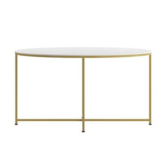 Flash Furniture Laminate Living Room Coffee Table with Crisscross Metal Frame
