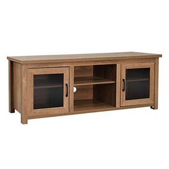 Flash Furniture Classic TV Stand for up to 80" TVs-Glass Fronted Doors-Modern Finish