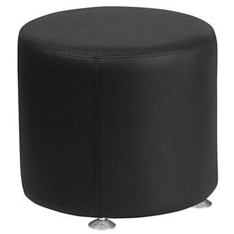 Flash Furniture LeatherSoft 18" Round Low Profile Design Ottoman - Reception Furniture