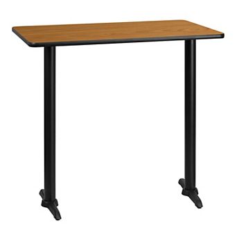 Flash Furniture 30'' x 42'' Rectangular Table Top with 5'' x 22'' Bar Height Table Bases