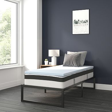 Flash Furniture Platform Bed Frame; Pocket Spring Mattress & Memory Foam Topper