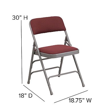Flash Furniture 2 Pack Curved Triple Braced & Double Hinged Fabric Metal Folding Chair