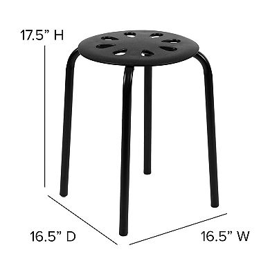 Flash Furniture Plastic Nesting Stack Stools - School/Office/Home, 17.5"Height (5 Pack)
