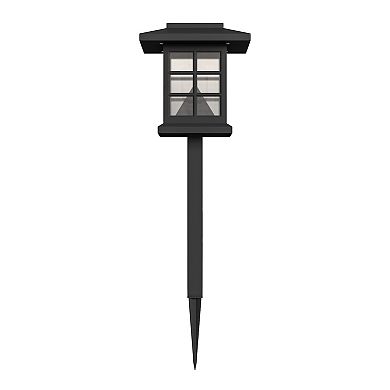Flash Furniture All - Weather Lantern Design Solar Powered LED Landscape Lights - Set of 8