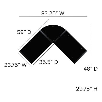 Flash Furniture Glass L-Shape Corner Computer Desk with Pull-Out Keyboard Tray