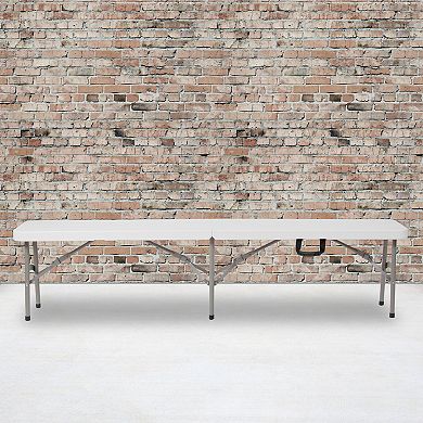 Flash Furniture 11"W x 72"L Bi-Fold Granite White Folding Bench with Carrying Handle