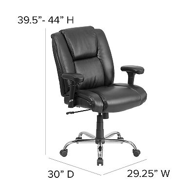 Flash Furniture Big & Tall 400 lb. Rated LeatherSoft Chair w/Chrome Base & Adjustable Arms