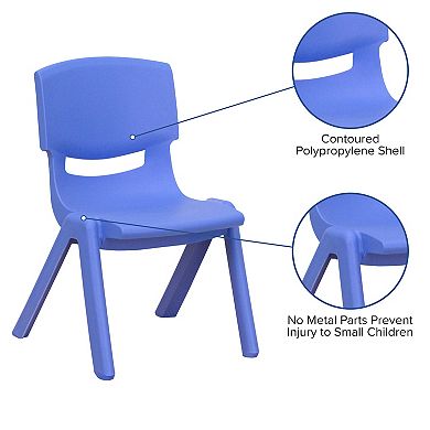 Flash Furniture 4 Pack Plastic Stack School Chair with 12" Seat Height - Kids Chair