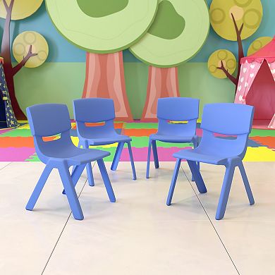 Flash Furniture 4 Pack Plastic Stack School Chair with 12" Seat Height - Kids Chair