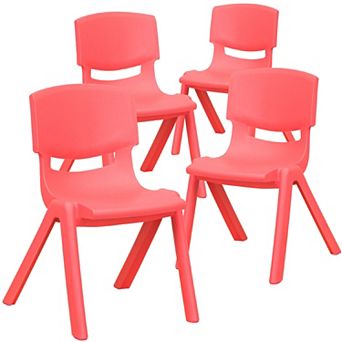 Flash Furniture 4 Pack Plastic Stack School Chair with 12" Seat Height - Kids Chair