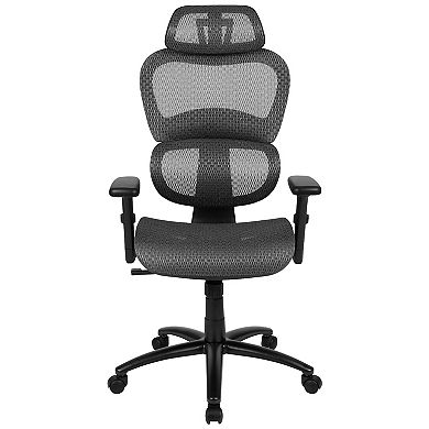 Flash Furniture Ergonomic Mesh Office Chair with Synchro-Tilt, Headrest, Adjustable Pivot Arms