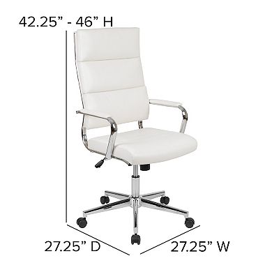 Flash Furniture High Back LeatherSoft Contemporary Panel Executive Swivel Office Chair