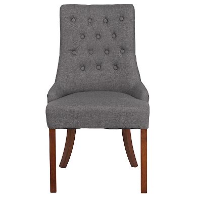 Flash Furniture Tufted Chair with Curved Mahogany Legs