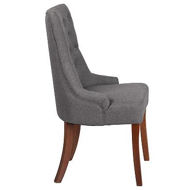 Flash Furniture Tufted Chair with Curved Mahogany Legs
