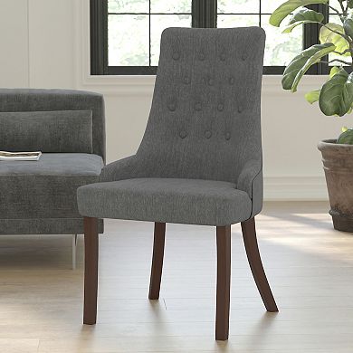 Flash Furniture Tufted Chair with Curved Mahogany Legs