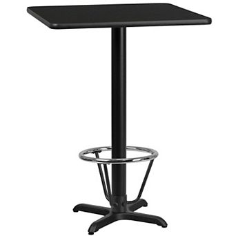 Flash Furniture 24'' Square Laminate Table Top with 22'' x 22'' Bar Height Table Base
