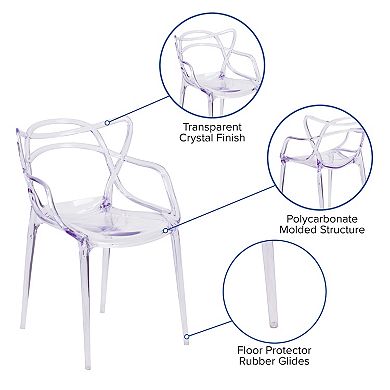 Flash Furniture Transparent Fluid Style Stacking Side Chair - Accent & Side Chair