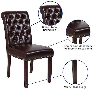 Flash Furniture Parsons Chair-Rolled Back, Accent Nail Trim