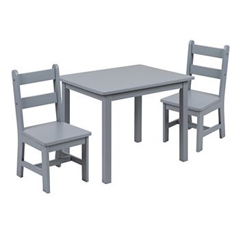 Flash Furniture Kids 3 pc Solid Hardwood Table and Chair Set for Playroom, Kitchen