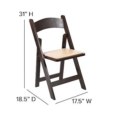 Flash Furniture Wood Folding Chair with Vinyl Padded Seat