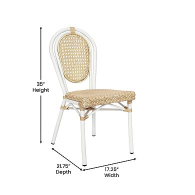 Flash Furniture 2 Pack All-Weather Commercial Paris Chairs with Metal Frames